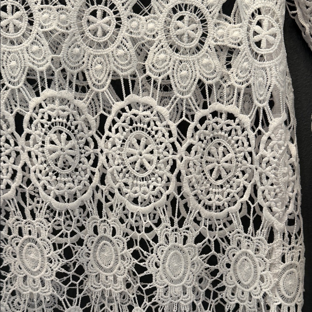 Anne Klein White Lace Tunic Top-S - Picture 5 of 7